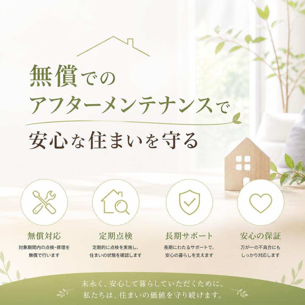 無償でのアフターメンテナンスで安心な住まいを守る