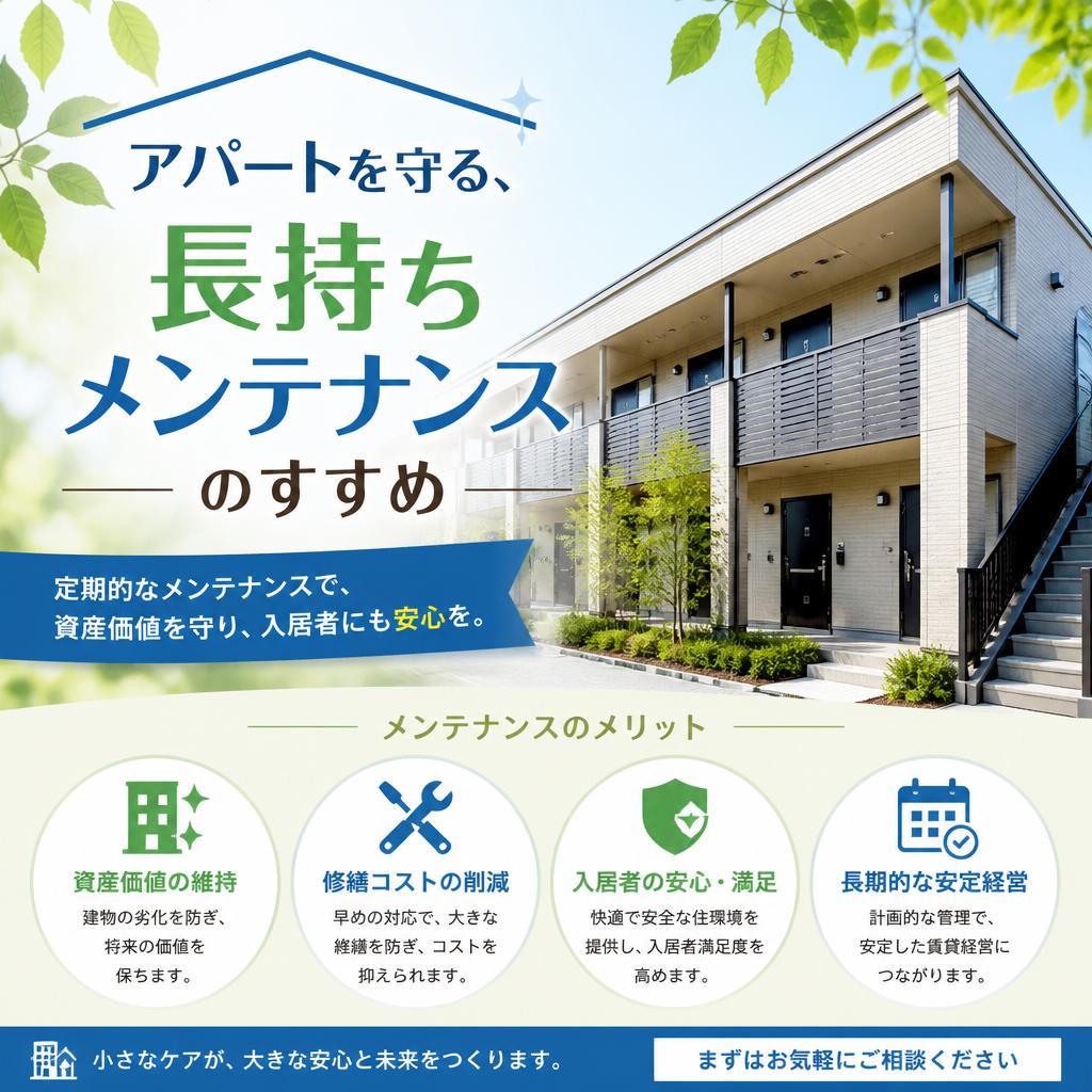 アパートを守る、長持ちメンテナンスのすすめ