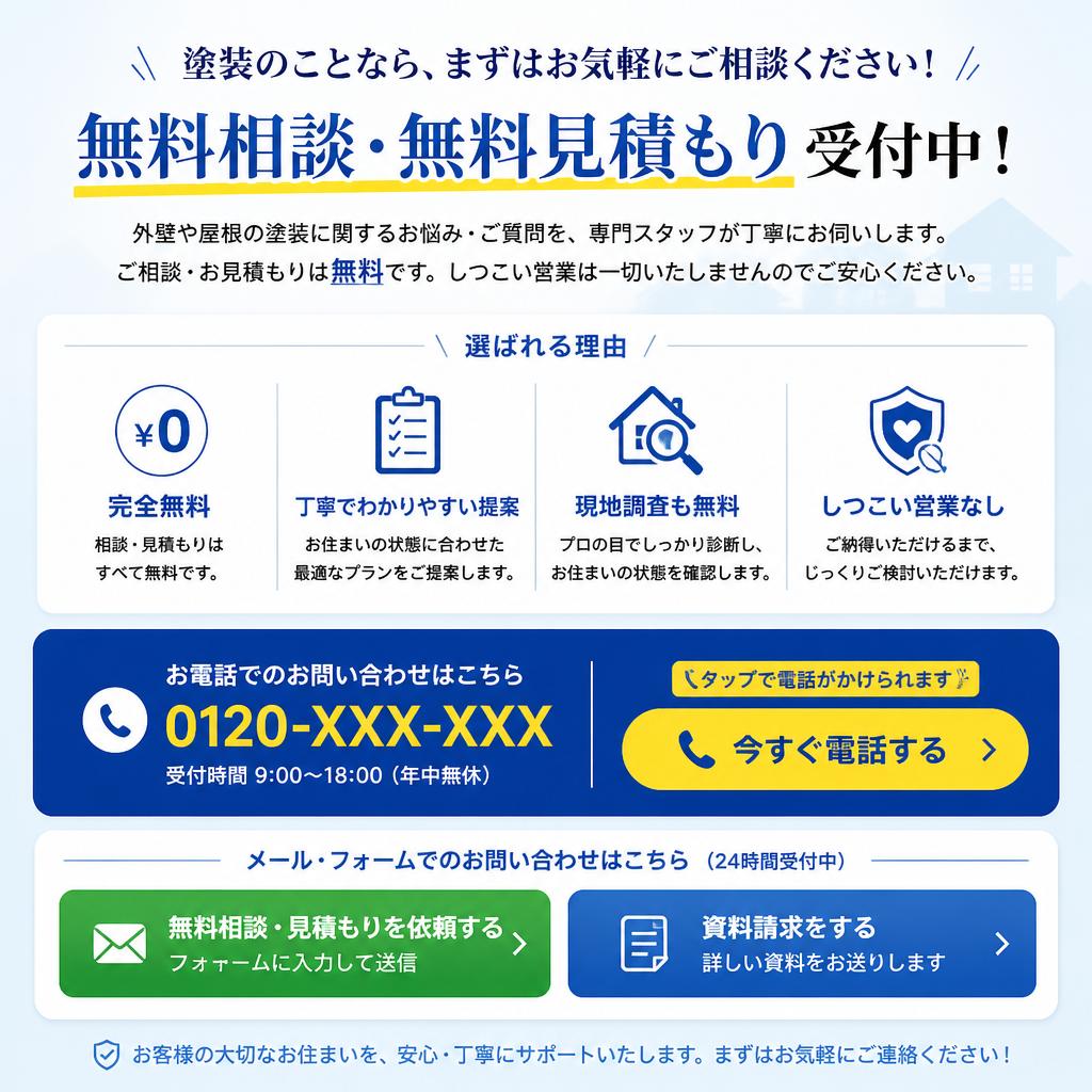 今すぐ無料相談・見積もりを！