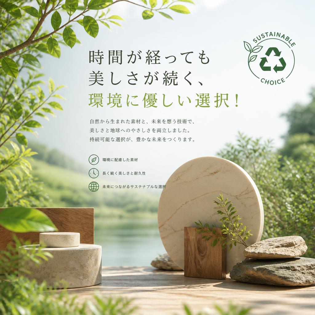 時間が経っても美しさが続く、環境に優しい選択！