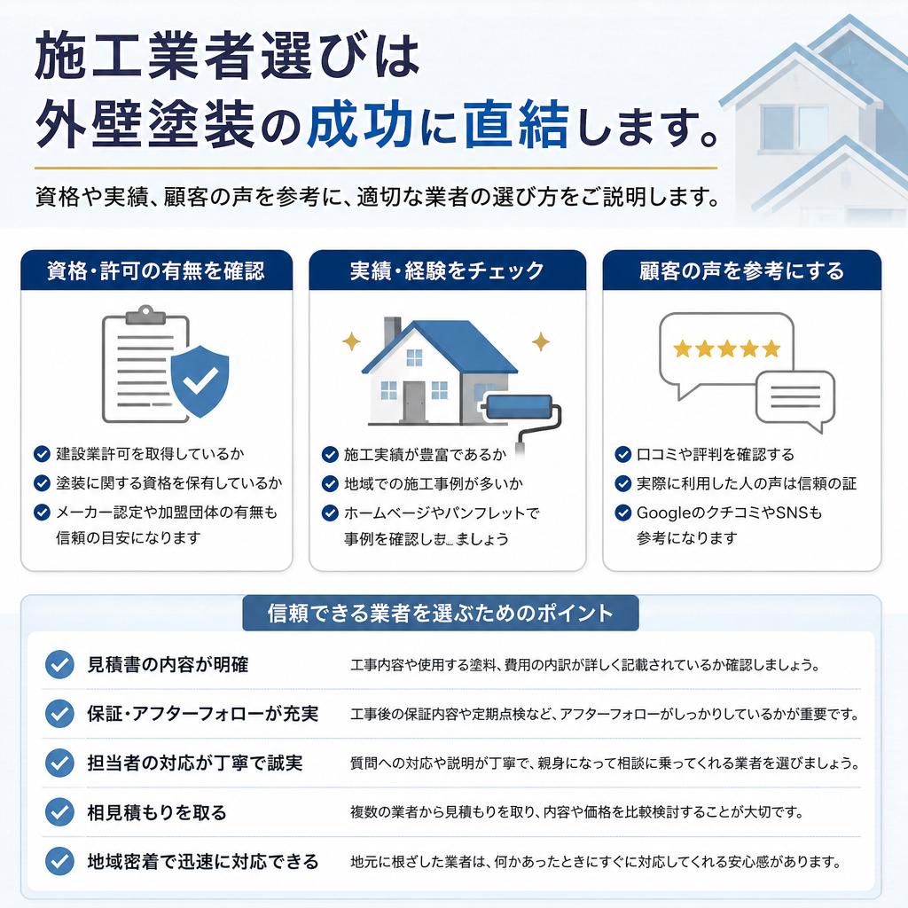 信頼できる施工業者の選び方