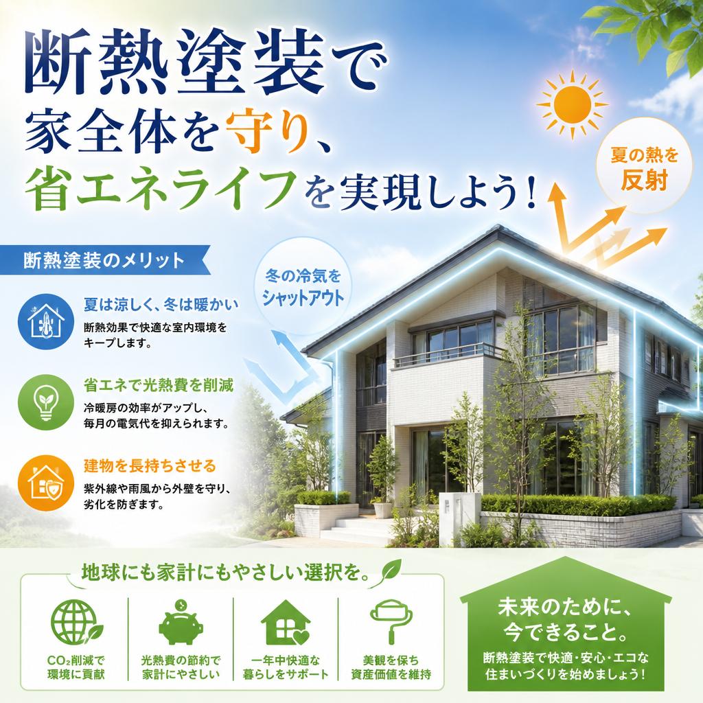 断熱塗装で家全体を守り、省エネライフを実現しよう！
