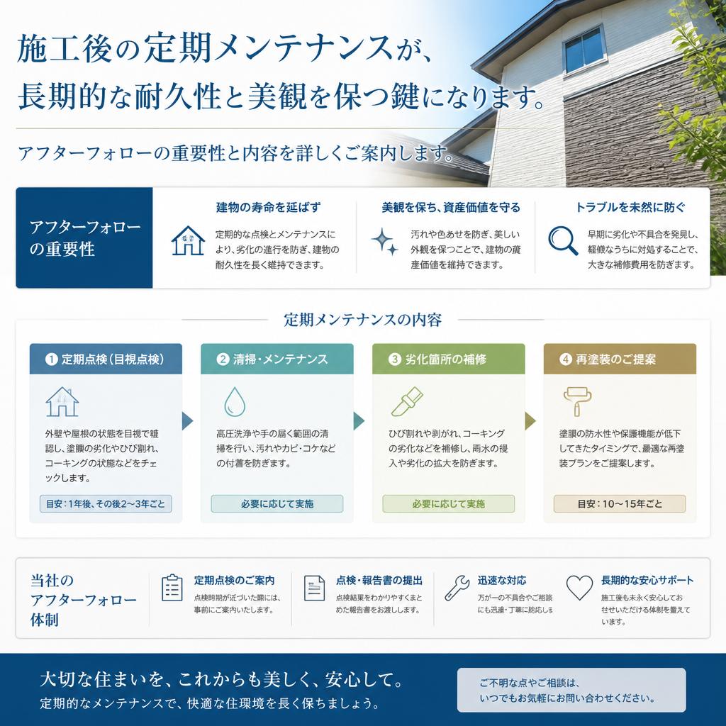 充実したアフターフォローサービス