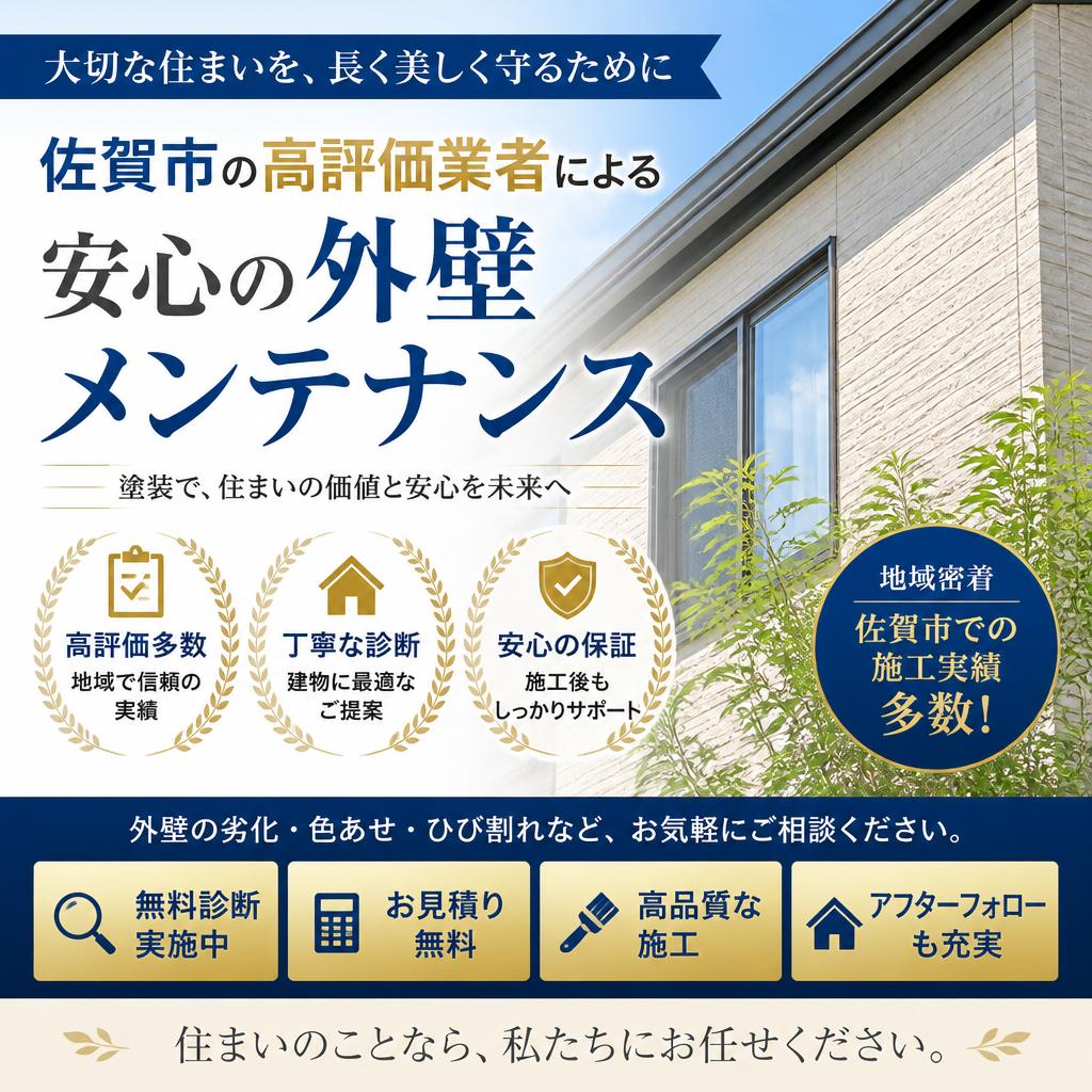 佐賀市の高評価業者による安心の外壁メンテナンス