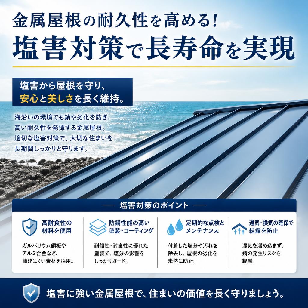 金属屋根の耐久性を高める！塩害対策で長寿命を実現