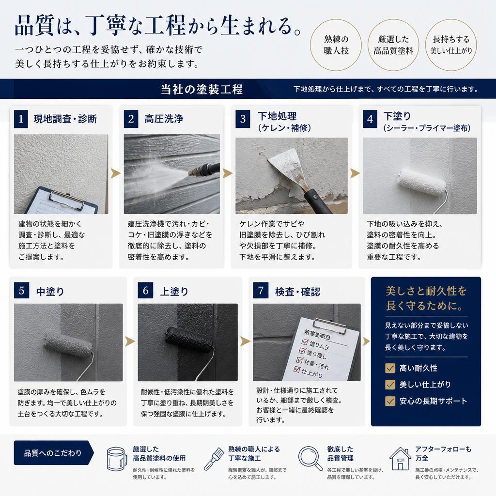 施工の流れと職人の技術