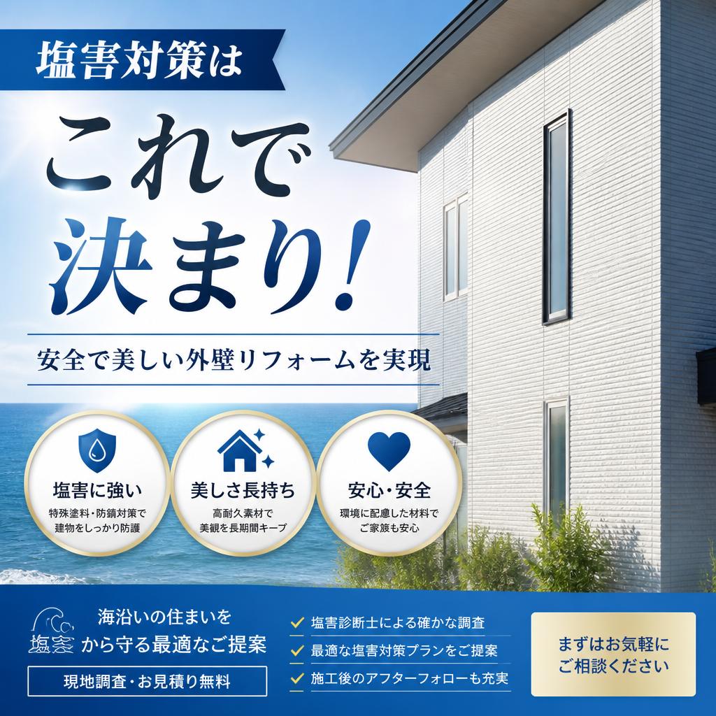 塩害対策はこれで決まり！安全で美しい外壁リフォームを実現