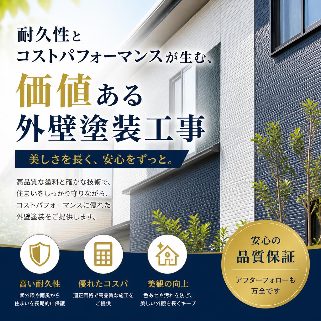 耐久性とコストパフォーマンスが生む、価値ある外壁塗装工事