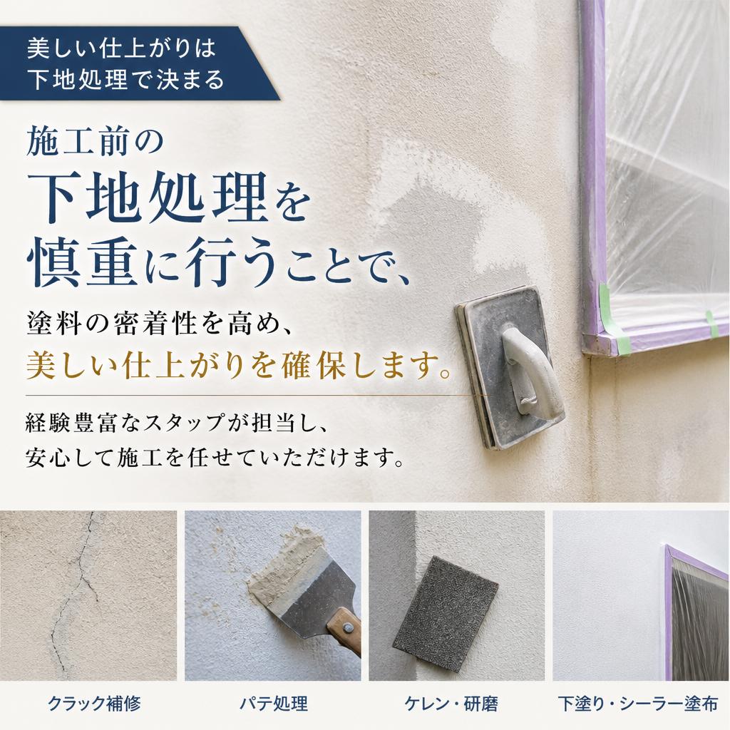 丁寧な下地処理と施工