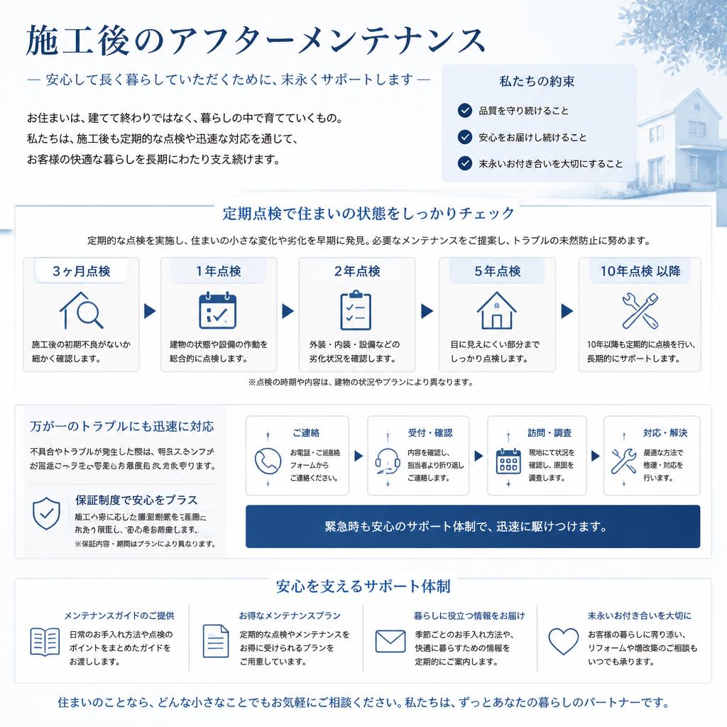 充実したアフターメンテナンス
