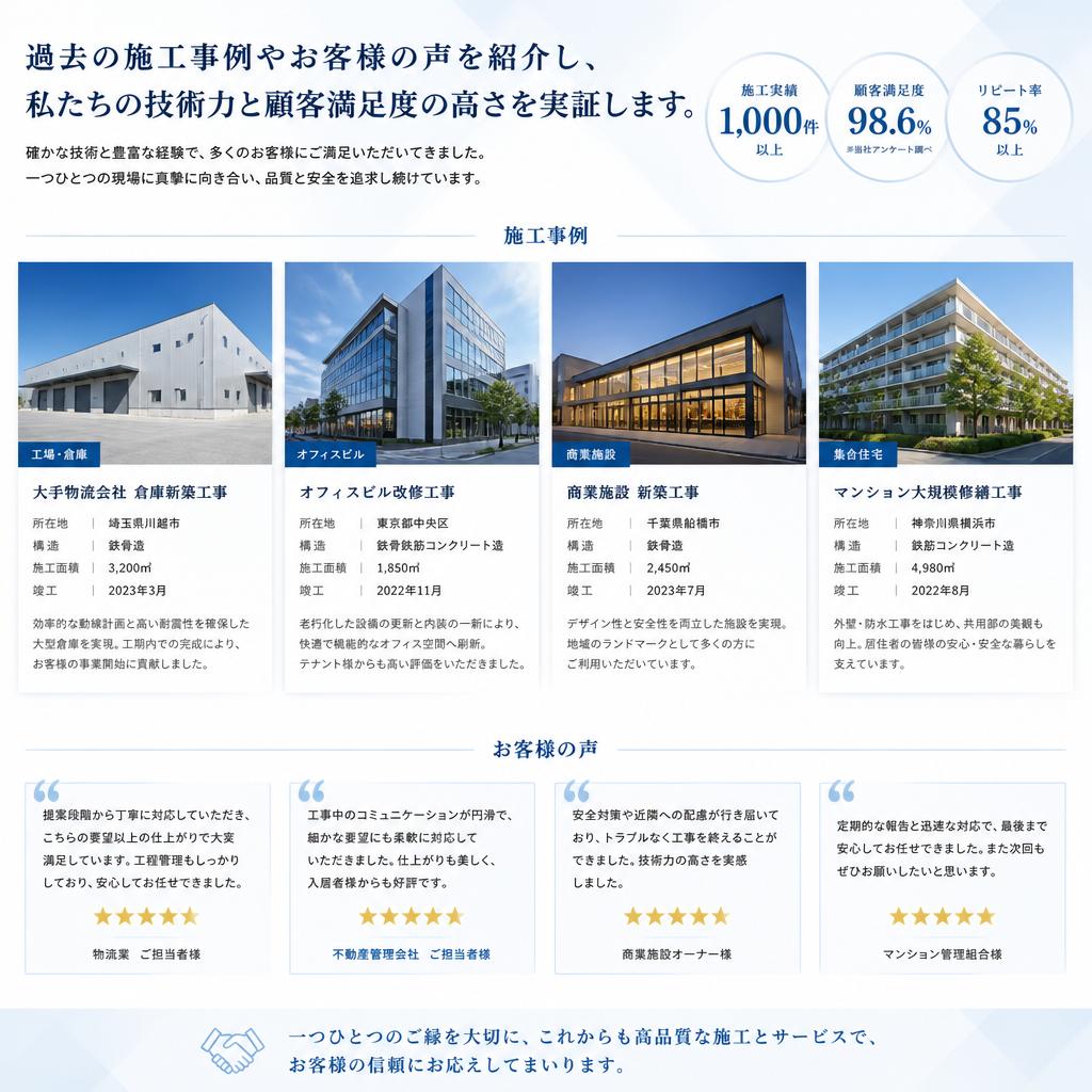 実績で証明する顧客満足