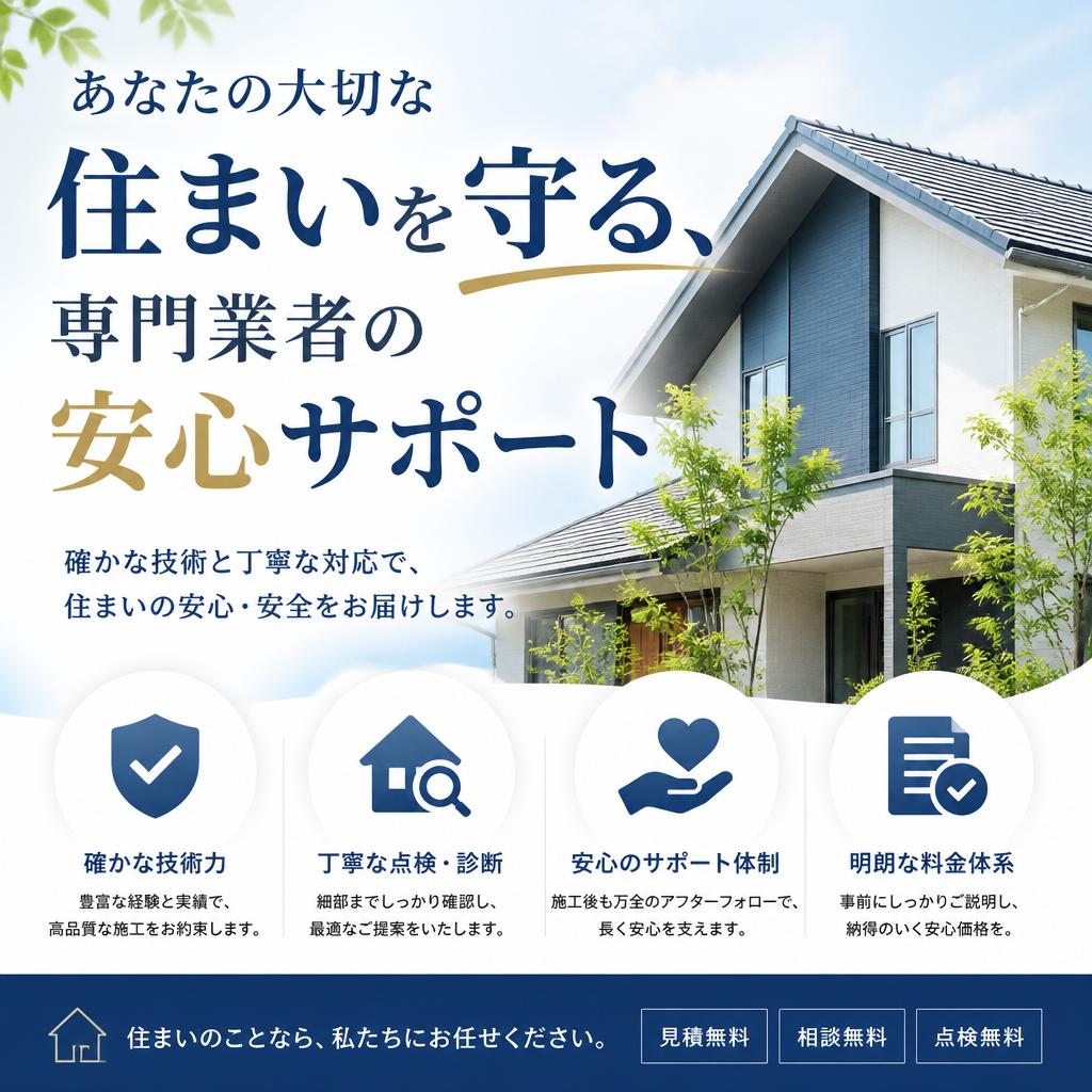 あなたの大切な住まいを守る、専門業者の安心サポート