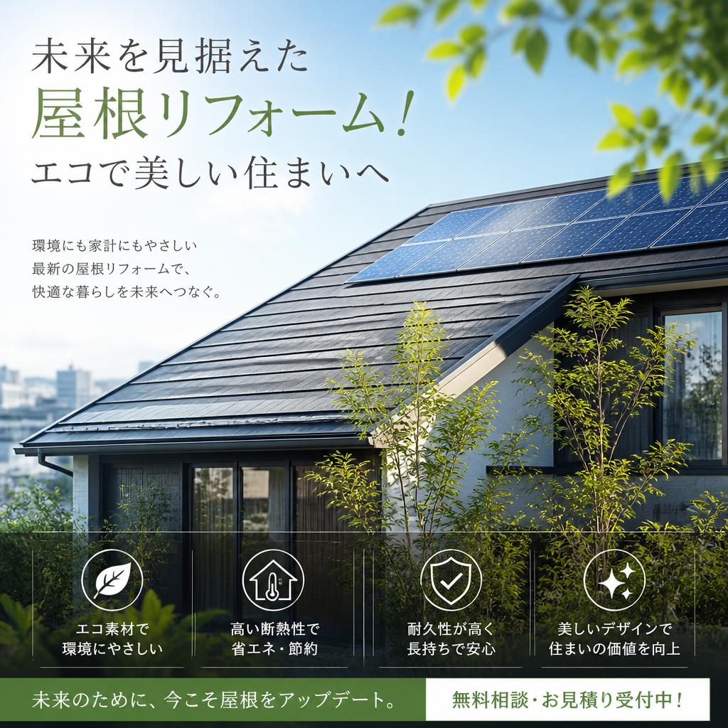未来を見据えた屋根リフォーム！エコで美しい住まいへ