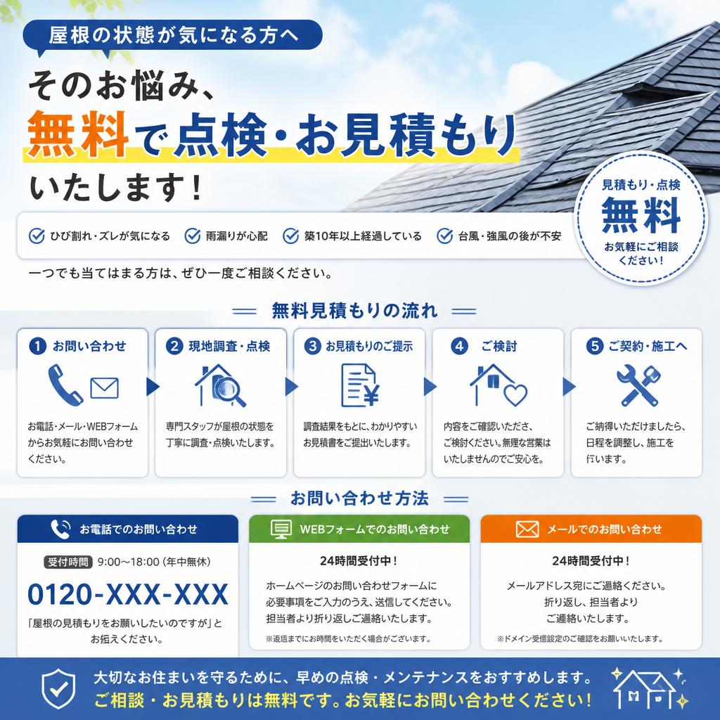 無料相談・お見積もりはこちらから！