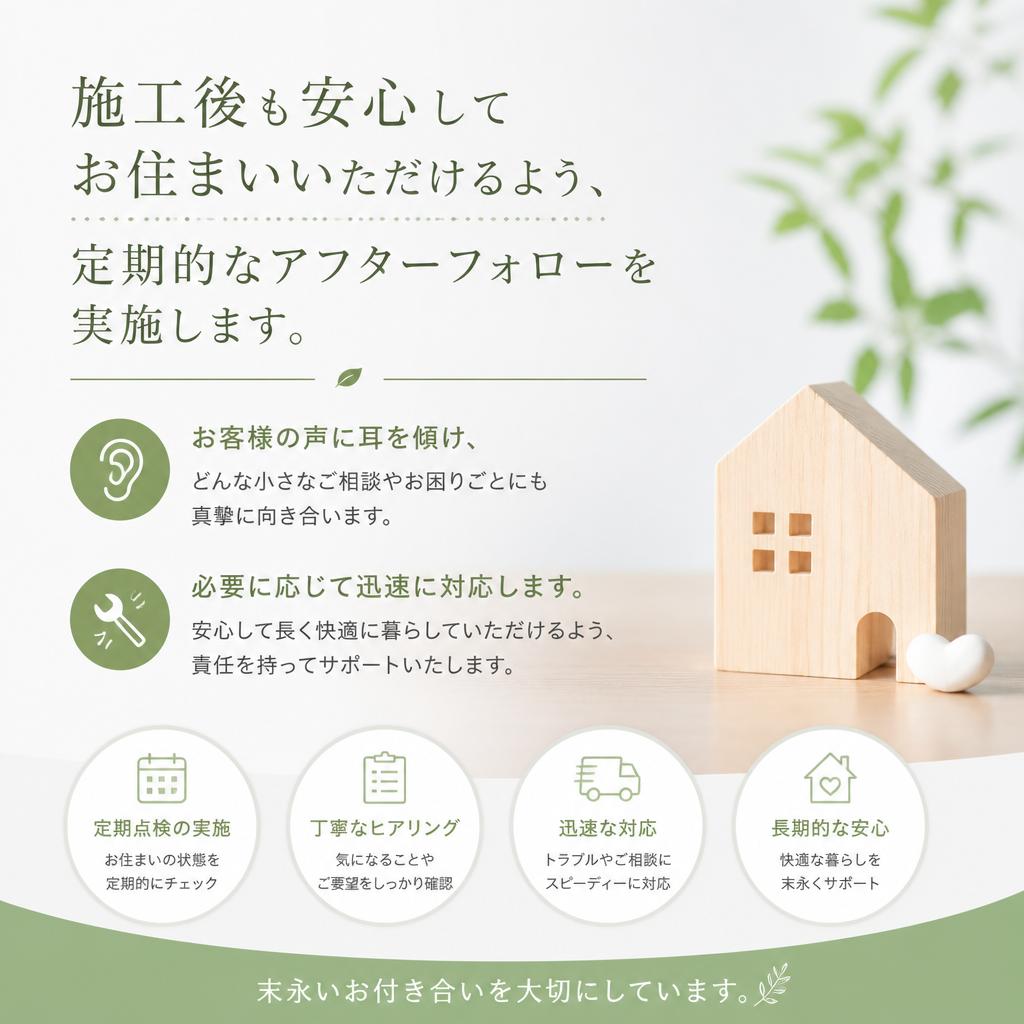 アフターフォローの充実