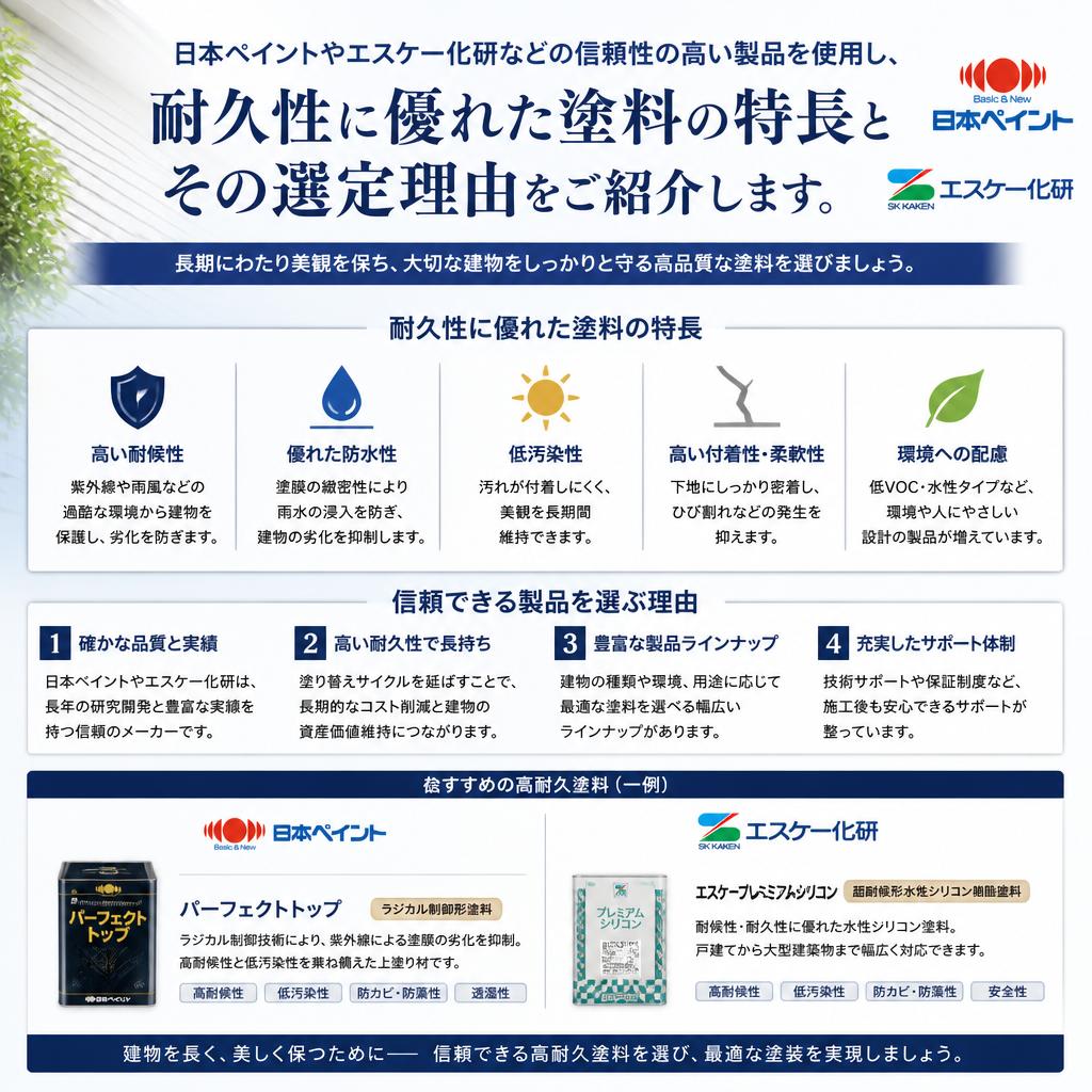 2. 厳選された高品質な塗料
