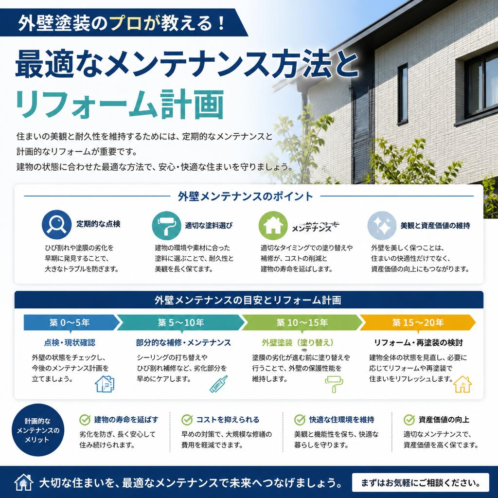 外壁塗装のプロが教える！最適なメンテナンス方法とリフォーム計画