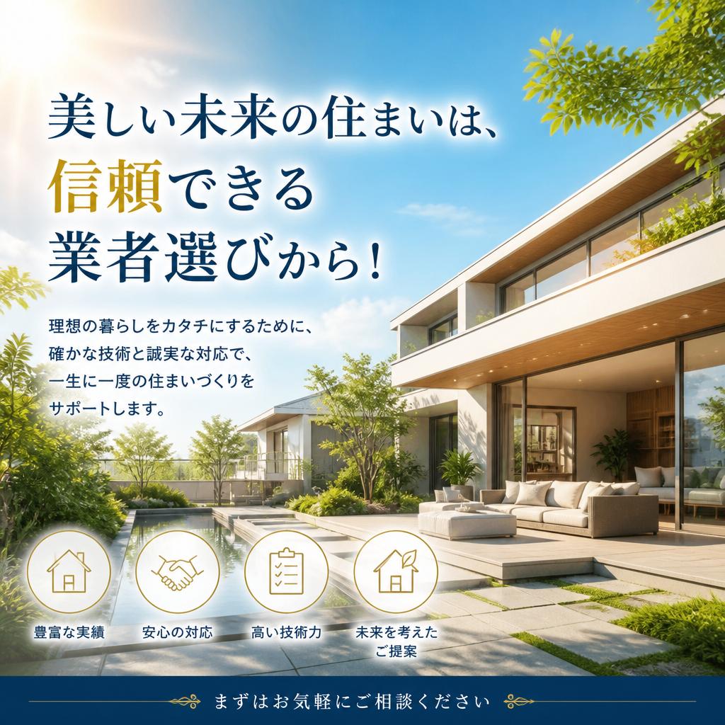 美しい未来の住まいは、信頼できる業者選びから！