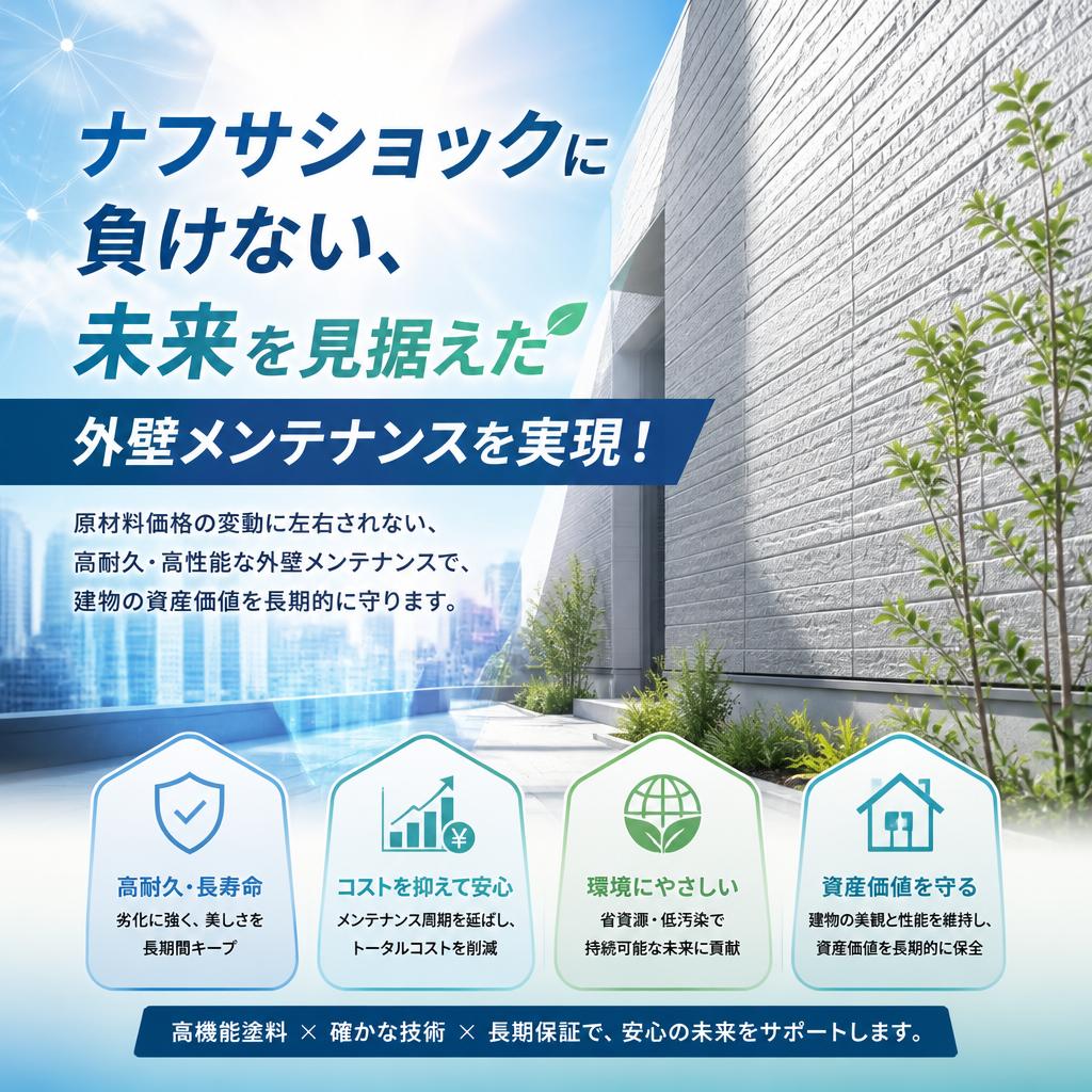 ナフサショックに負けない、未来を見据えた外壁メンテナンスを実現！