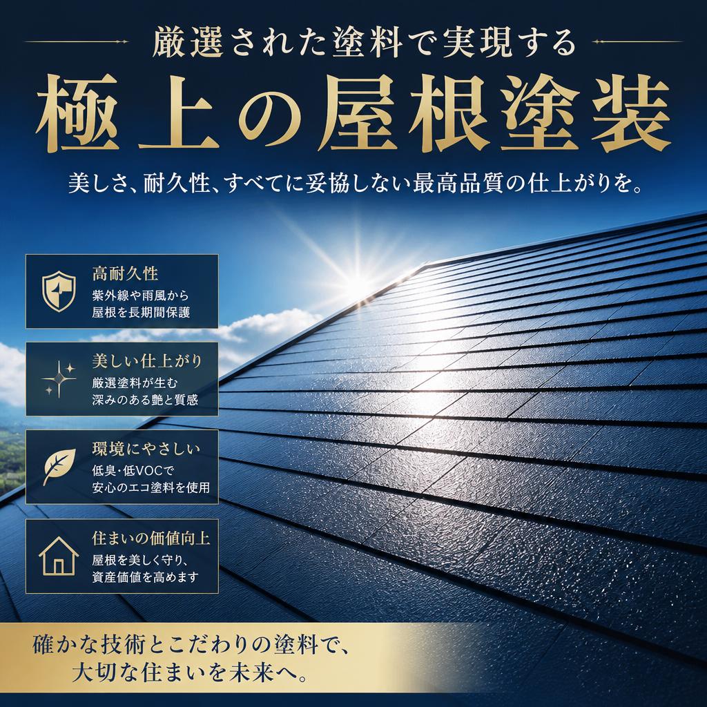 厳選された塗料で実現する極上の屋根塗装