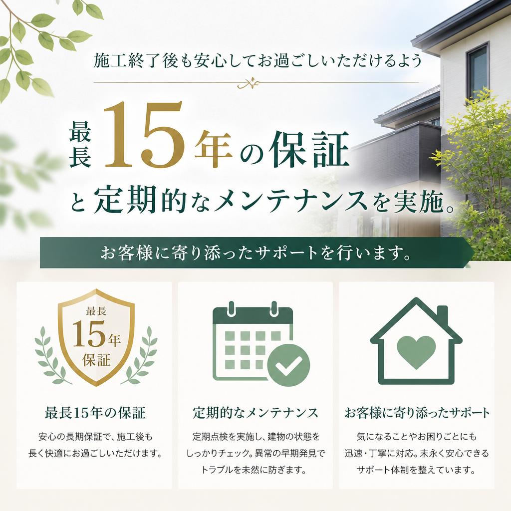 充実したアフターメンテナンス