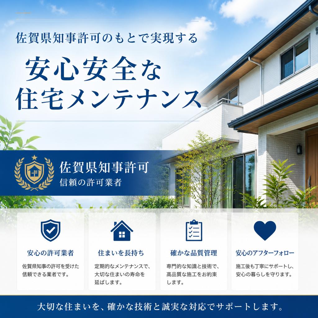 佐賀県知事許可のもとで実現する安心安全な住宅メンテナンス