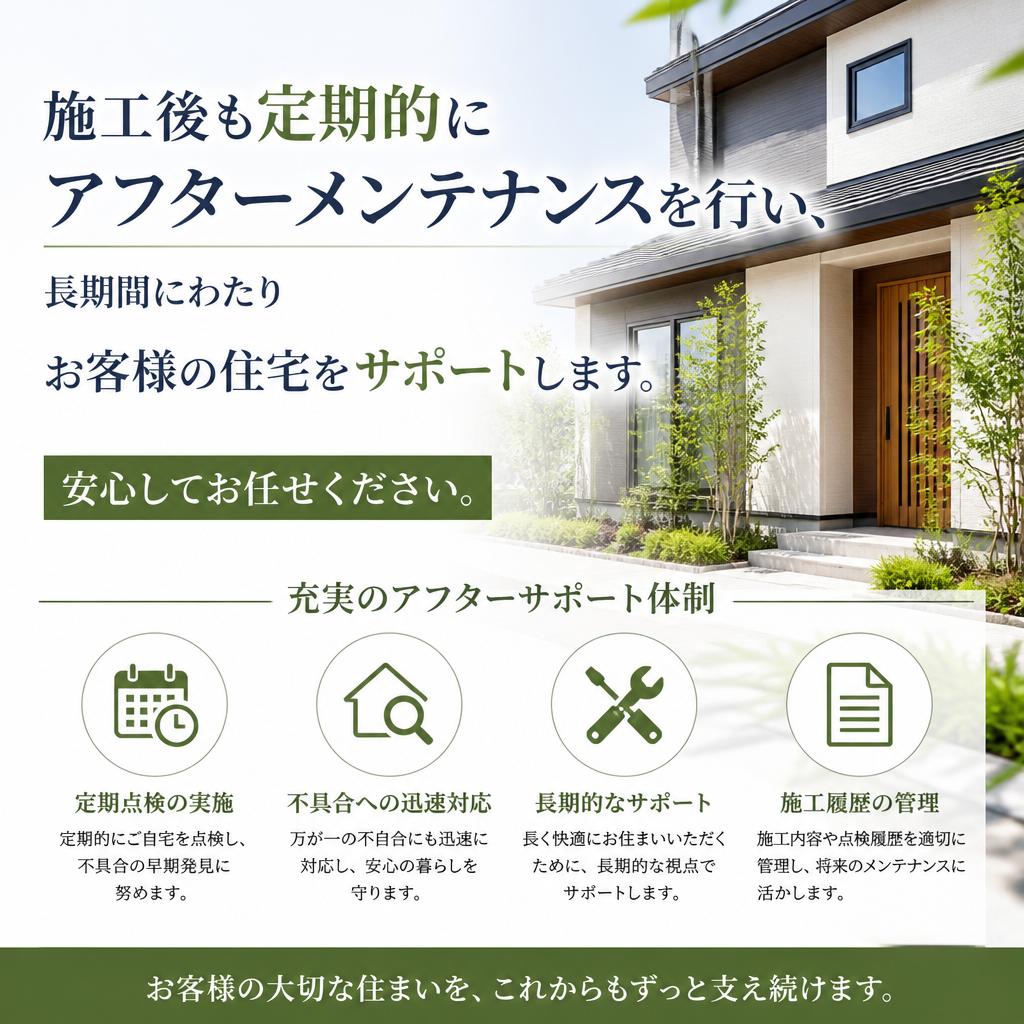 充実したアフターメンテナンス