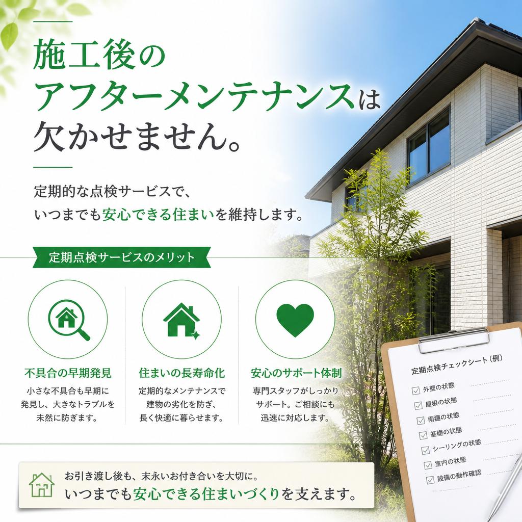 手厚いアフターフォロー