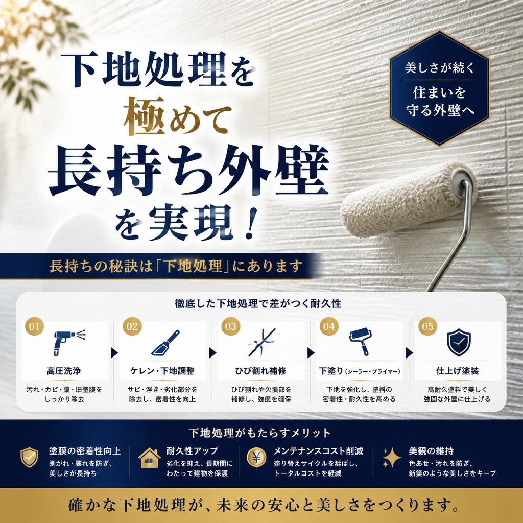 下地処理を極めて長持ち外壁を実現！