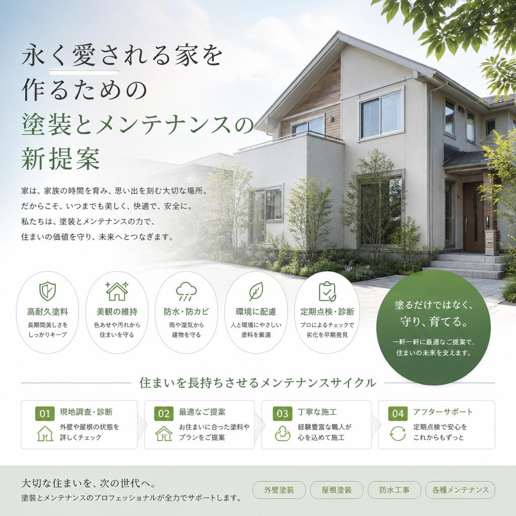 永く愛される家を作るための塗装とメンテナンスの新提案