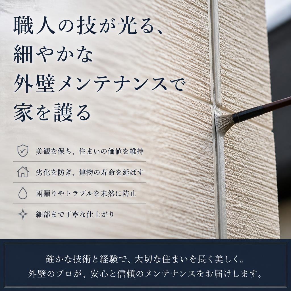 職人の技が光る、細やかな外壁メンテナンスで家を護る