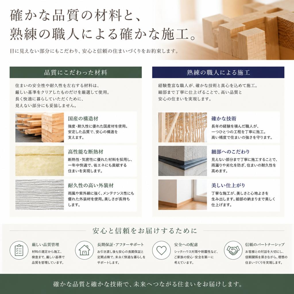 高品質な材料と施工技術