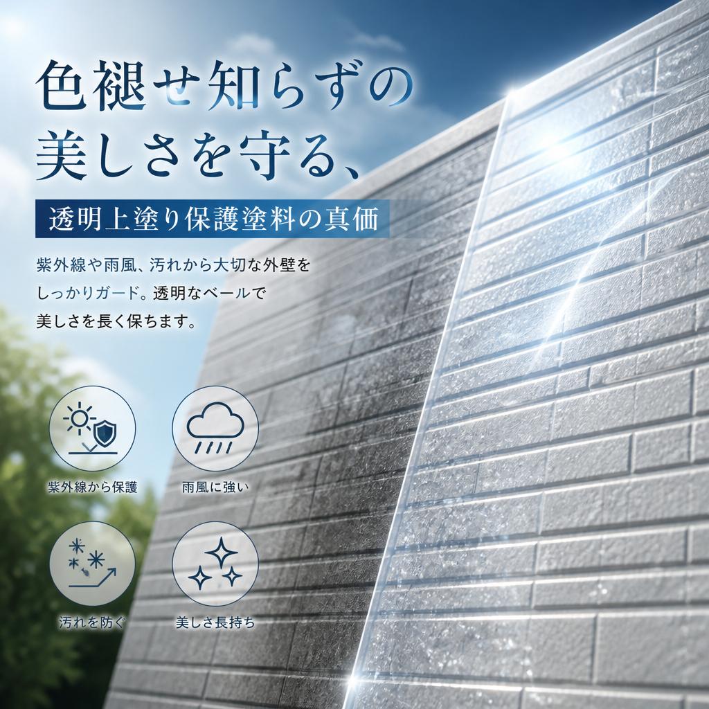 色褪せ知らずの美しさを守る、透明上塗り保護塗料の真価