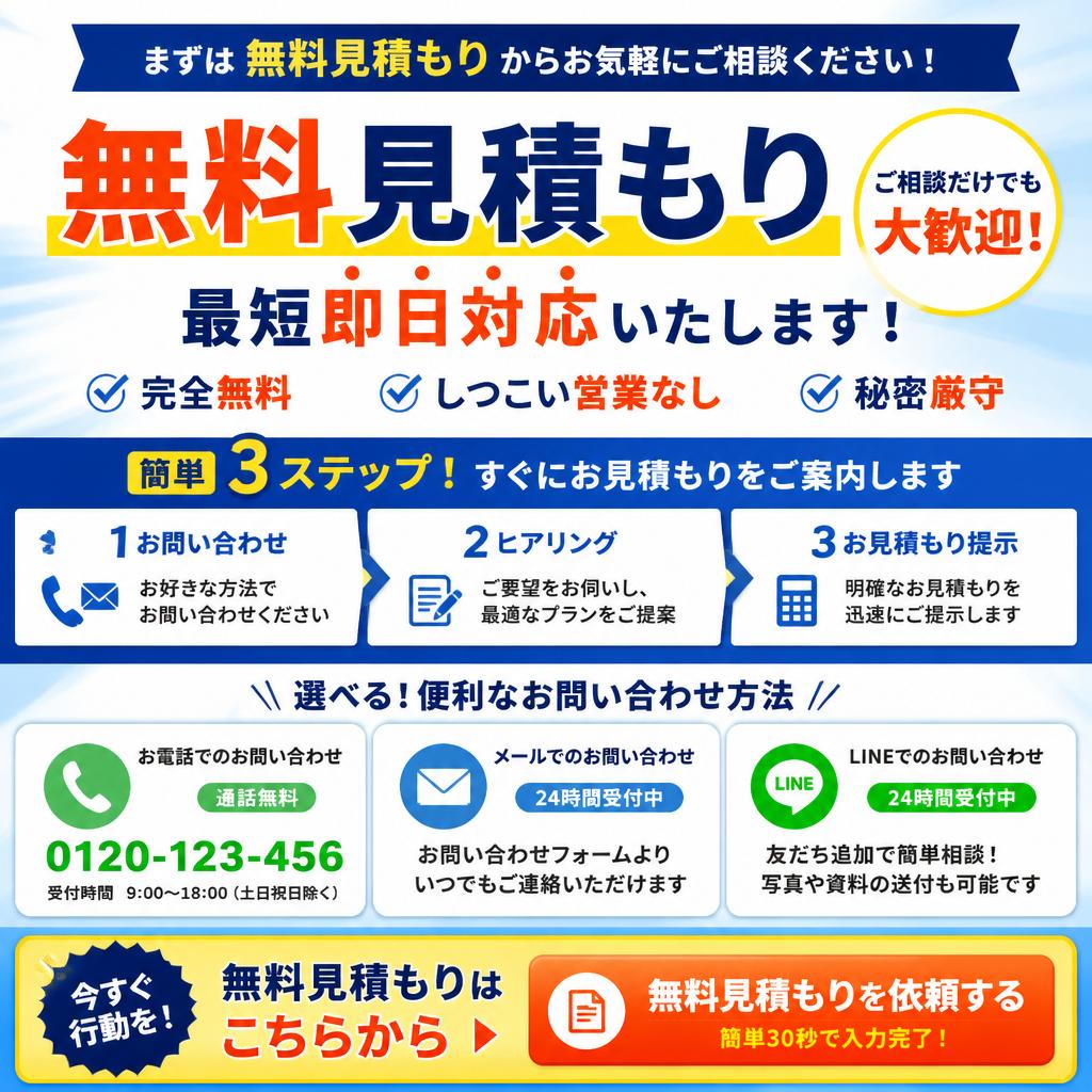 今すぐ無料見積もりを！