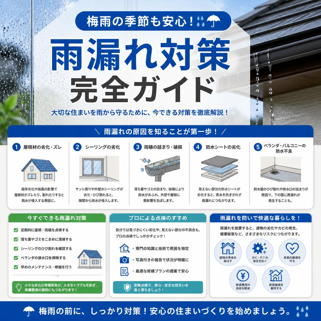 梅雨の季節も安心！雨漏れ対策完全ガイド
