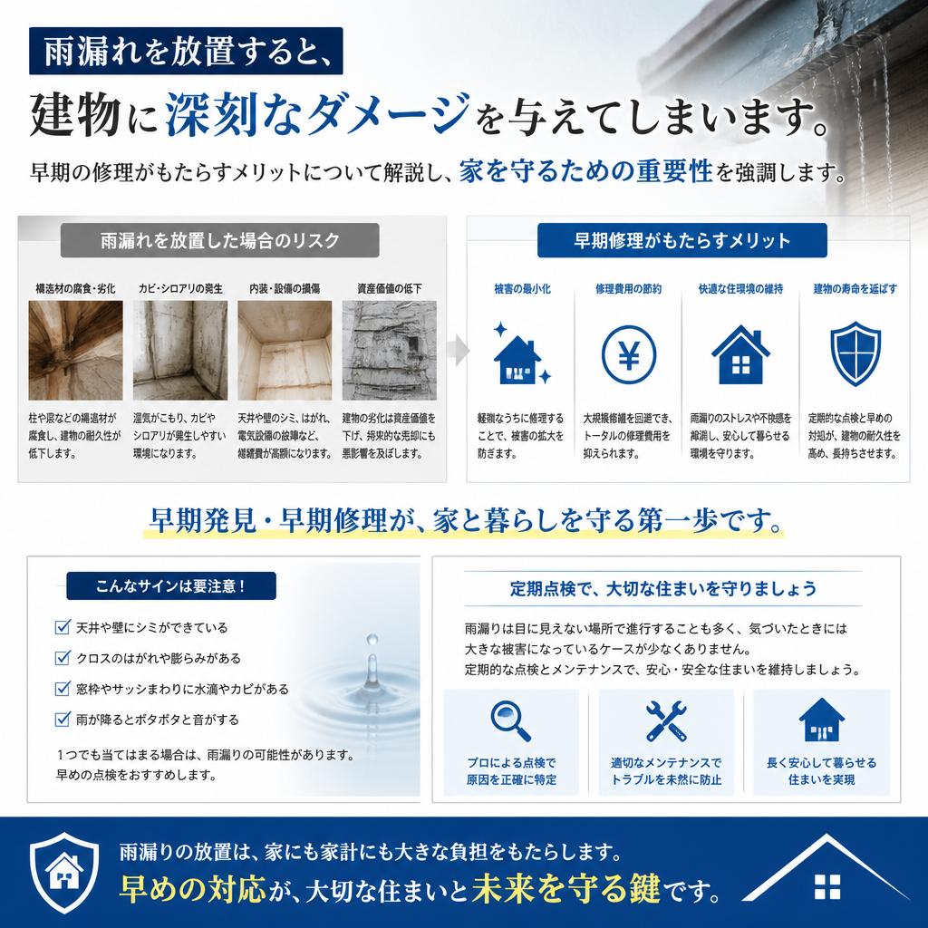 2. 雨漏れ修理の重要性