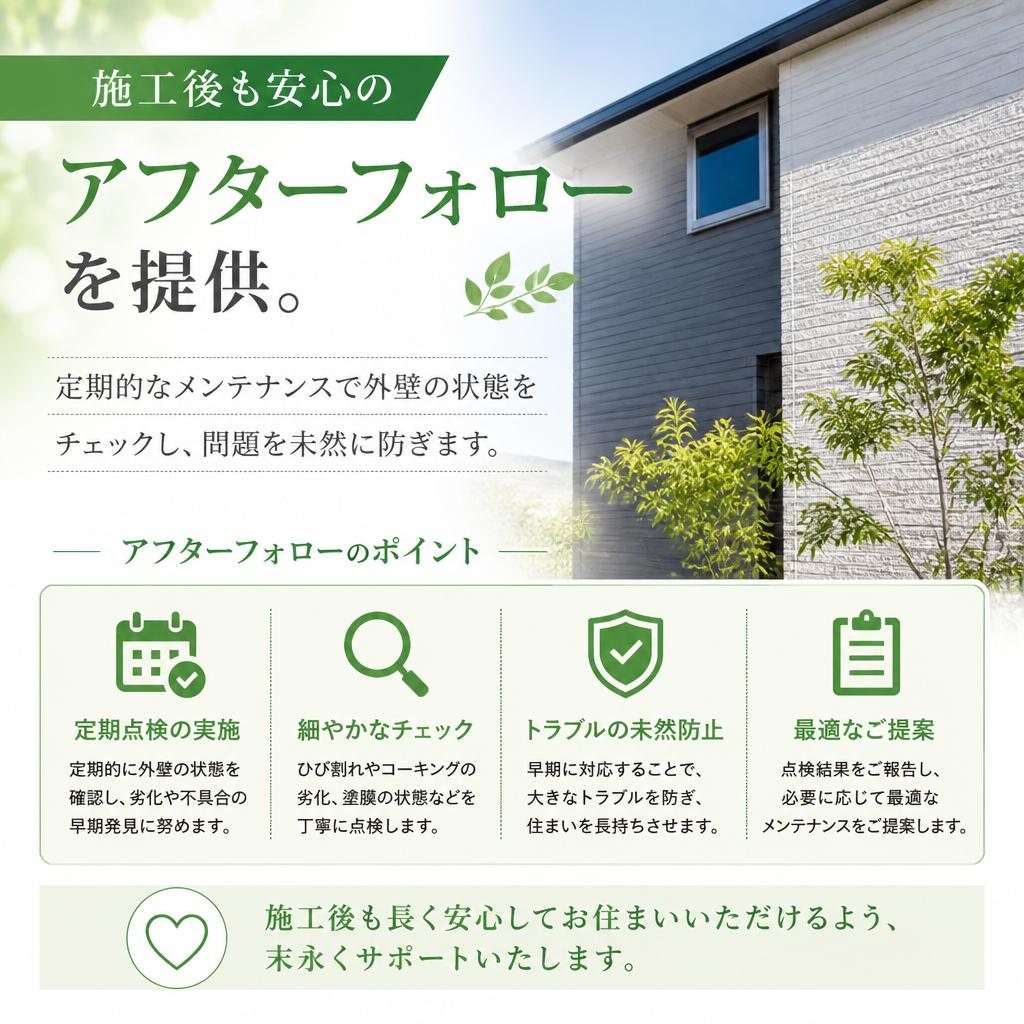 充実のアフターフォローサービス