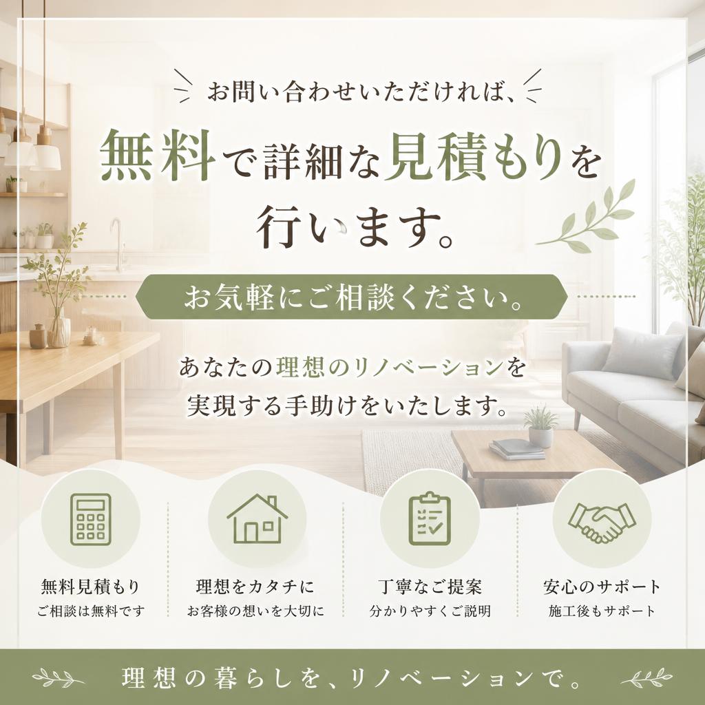 今すぐ無料相談・見積もりを！