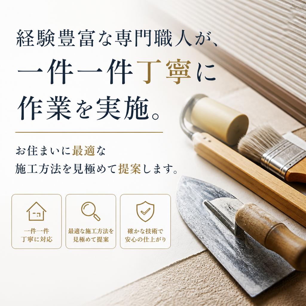 専門職人による入念な施工