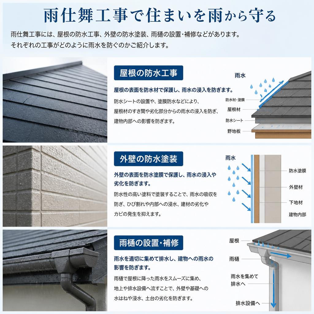 雨仕舞工事の種類