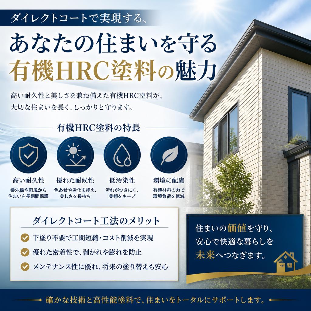 ダイレクトコートで実現する、あなたの住まいを守る有機HRC塗料の魅力