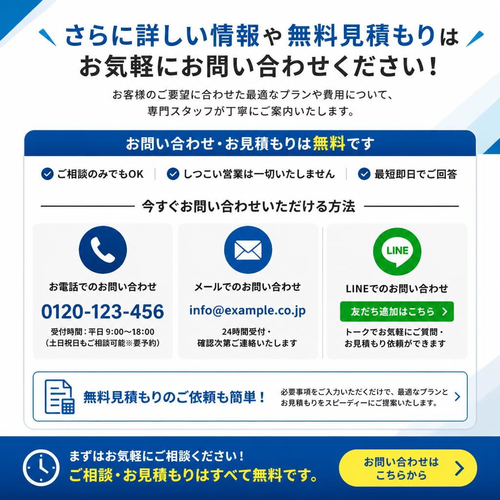 7. お問い合わせ・無料見積もりのご案内