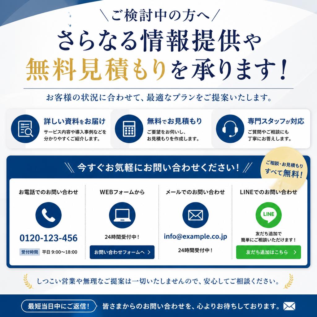 7. お問い合わせ・無料見積もりのご案内