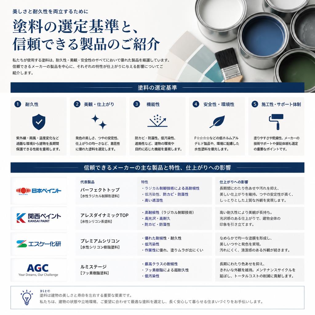 使用する塗料の選定基準