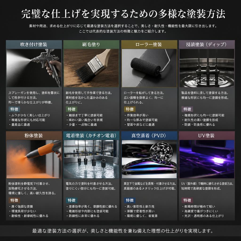 完璧な仕上げを実現するための多様な塗装方法