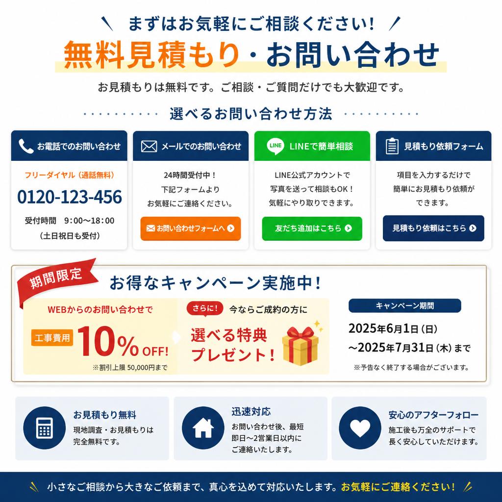 無料見積もり・お問い合わせのご案内